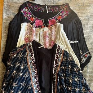 Free people- 1 jacket and 2 tops.